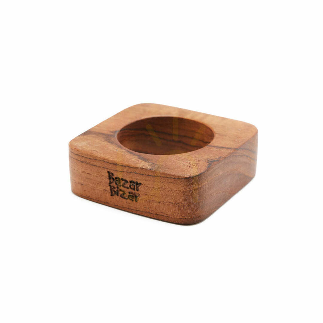Bazar Bizar szalvétagyűrű tíkfa gyökér natúr 6x6x2 cm BASU608N
