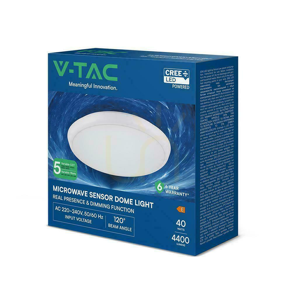 Zeige Deckenleuchte V-TAC 40W LED CREE CHIP Bewegungssensor Leistungs- und Farbsteuerung 5in1 IP65 VT-8179 4400lm 6 Jahre Garantie Deckenleuchte V-TAC 40W LED CREE CHIP Bewegungssensor Leistungs- und Farbsteuerung 5in1 IP65 VT-8179 4400lm 6 Jahre Garantie
