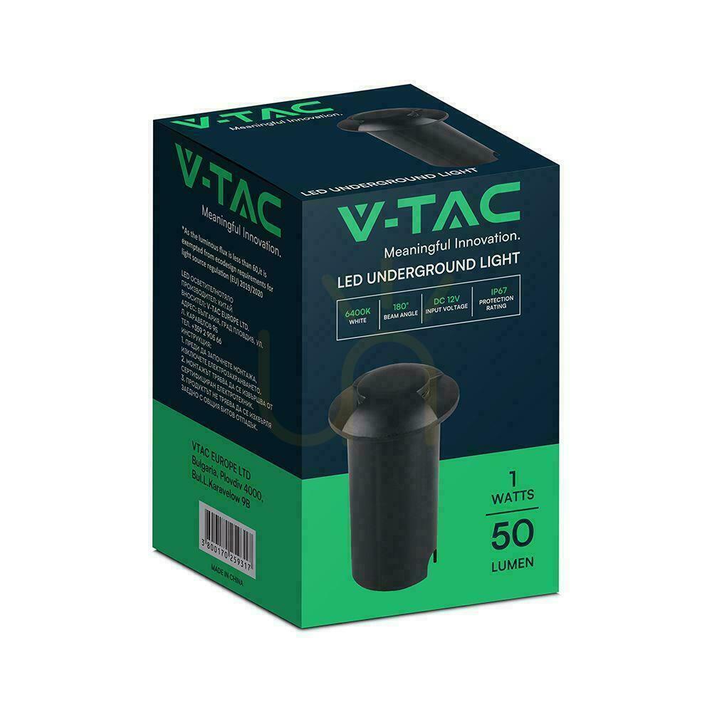Anzeige V-TAC 1W LED-Bodeneinbauleuchte für den Garten schwarz 2-seitig IP67 VT-1161 6400K 50lm V-TAC 1W LED-Bodeneinbauleuchte für den Garten schwarz 2-seitig IP67 VT-1161 6400K 50lm