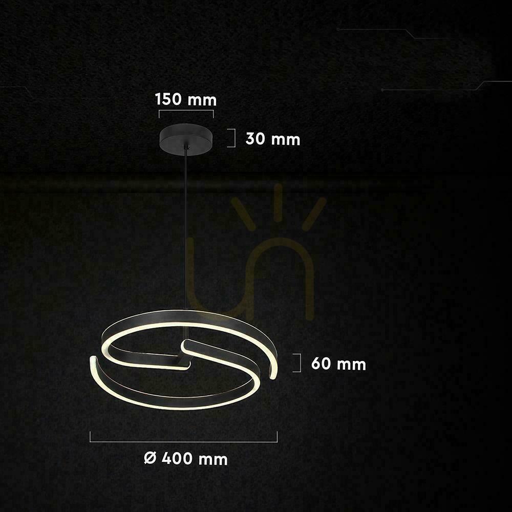 Anzeige V-TAC Pendelleuchte 25W LED Spirale fi40cm schwarz VT-84045 4000K 3250lm V-TAC Pendelleuchte 25W LED Spirale fi40cm schwarz VT-84045 4000K 3250lm