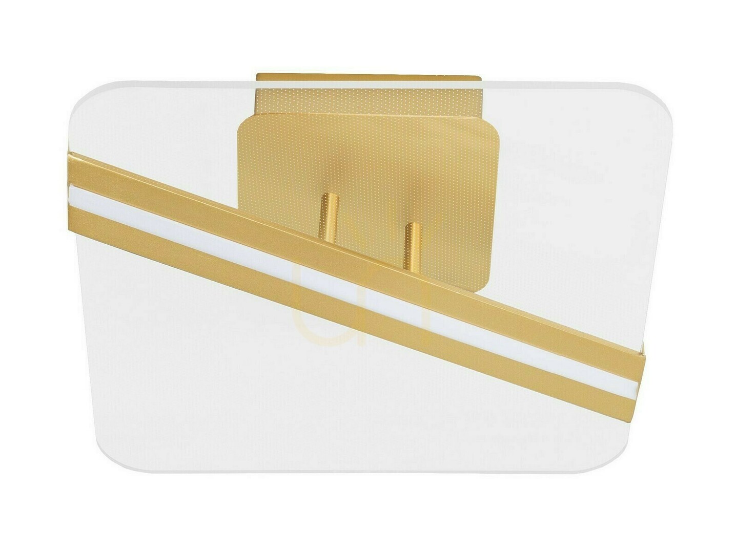 CHIA Luces Exclusivas LE41377 Deckenleuchte, LED 21 W 3000 K, goldene Leiste auf Acryl, 32 × 32 cm