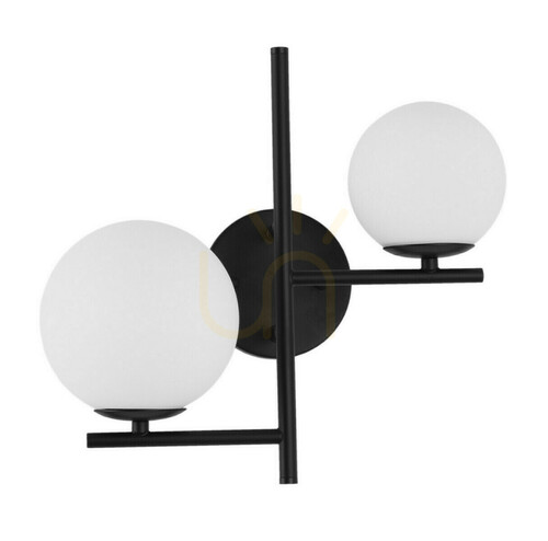 Prüfen Luces Exclusivas Turbo LE41802 Pendelleuchte, 2 × E14 max 5 W, Glas und Metall, weiß-schwarz, 35 × 19 cm