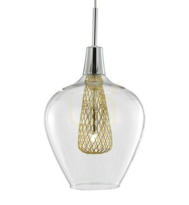 Luces Exclusivas ZARZA LE41844 Pendelleuchte – Glas mit goldenem Detail, 18 cm, G9 small 1