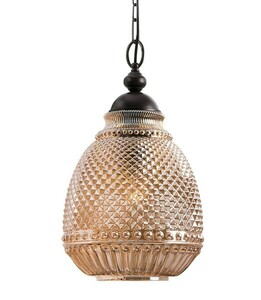 Pendelleuchte BOGOTA LE41902 Luces Exclusivas, bernsteinfarbener Glasschirm Ø27 cm, E27 small 1
