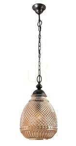 Pendelleuchte BOGOTA LE41902 Luces Exclusivas, bernsteinfarbener Glasschirm Ø27 cm, E27 small 0