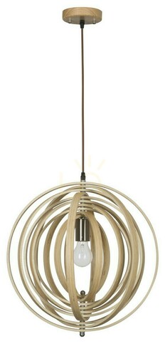 Prüfen Pendelleuchte Luces Exclusivas MARTIN LE42097 Holz 1xE27 43 cm