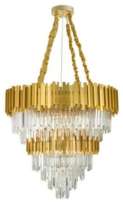 Kristall-Kronleuchter Luces Exclusivas CAMPANA LE42284 goldfarben 85 cm, 20×E14 small 0
