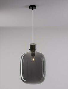 Luces Exclusivas PADRE LE42628 Pendelleuchte, schwarz, Rauchglas, E27, Ø30 cm small 1