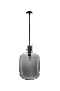 Luces Exclusivas PADRE LE42628 Pendelleuchte, schwarz, Rauchglas, E27, Ø30 cm small 0