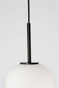 Luces Exclusivas MARC LE42721 Pendelleuchte, weißer Glasschirm ø18,5 cm, E14 max. 5 W, Schwarz, Höhe 120 cm small 2
