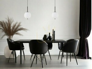 Luces Exclusivas MARC LE42721 Pendelleuchte, weißer Glasschirm ø18,5 cm, E14 max. 5 W, Schwarz, Höhe 120 cm small 6