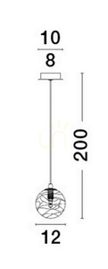 Luces Exclusivas CABRAL LE42906 Pendelleuchte, goldfarben, Glaskugel 12 cm, 1×G9 small 2