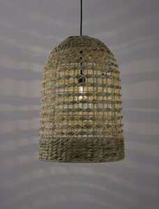 Naturfarbene Pendelleuchte Luces Exclusivas PARANA LE42952 aus Wasserhyazinthe Ø42 cm small 2