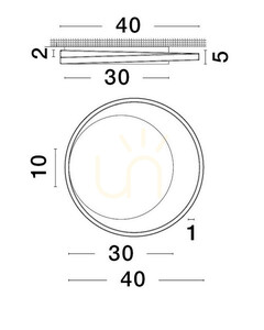 Luces Exclusivas Acapa LE43330 Deckenleuchte, Weiß, Ø40 cm, LED 30 W 3000 K, 5 cm hoch small 1