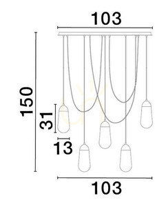 Luces Exclusivas BADEN LE43373 Pendelleuchte, mattschwarz, 5×E14, 103 cm small 2