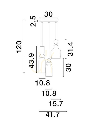 Prüfen Luces Exclusivas BALAM Pendelleuchte goldfarben mit Farbglas 3xE14 LE43400