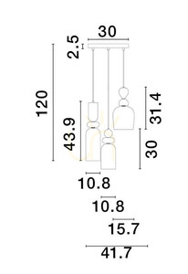 Luces Exclusivas BALAM Pendelleuchte goldfarben mit Farbglas 3xE14 LE43400 small 1