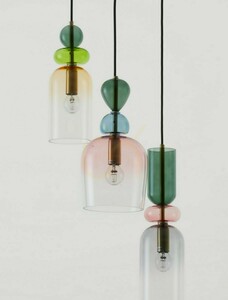 Luces Exclusivas BALAM Pendelleuchte goldfarben mit Farbglas 3xE14 LE43400 small 2