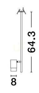 Einbau-Deckenspot am Stab BAILON Luces Exclusivas LE43638 schwarz-gold GU10, 64 cm small 1