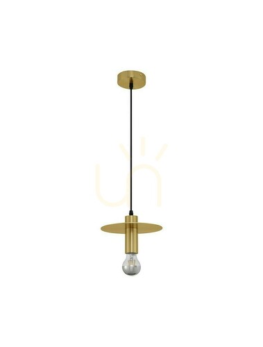 Prüfen Luces Exclusivas BAJIO LE43702 Pendelleuchte, Scheibe ø20 cm, E27 max. 12 W, gold, Höhe 180 cm