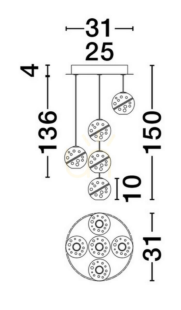 Anzeige CUYO Luces Exclusivas Pendelleuchte LE44212 CUYO Luces Exclusivas Pendelleuchte LE44212