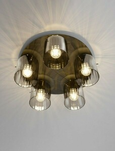 Deckenleuchte ORAN Luces Exclusivas LE44247, schwarz, getöntes Glas, 5×E27, 50 cm small 2