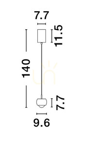 Pendelleuchte Luces Exclusivas LIMA LE44285 gold, ø9,6 cm, LED 13 W 3000 K small 2