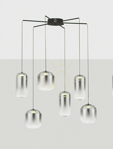 Luces Exclusivas ANUCO LE44614 LED-Pendelleuchte, 25 W, sechs Glasschirme small 1