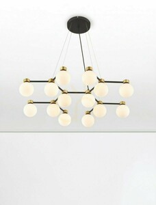 Pendelleuchte Luces Exclusivas CAMINOS LE44544 schwarz-gold 14xG9 73 cm small 2