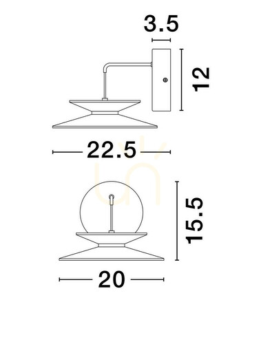 Prüfen GUANAY Wandleuchte von Luces Exclusivas LE44745