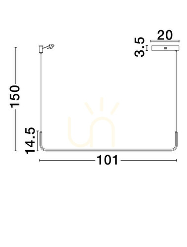 Prüfen PIURA lineare Pendelleuchte LED 20W 3200K schwarz 102 cm LE44815 Luces Exclusivas