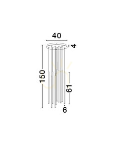 Pendelleuchte Luces Exclusivas NOVENCIO LE45464 schwarz LED 41 W 40 cm small 3