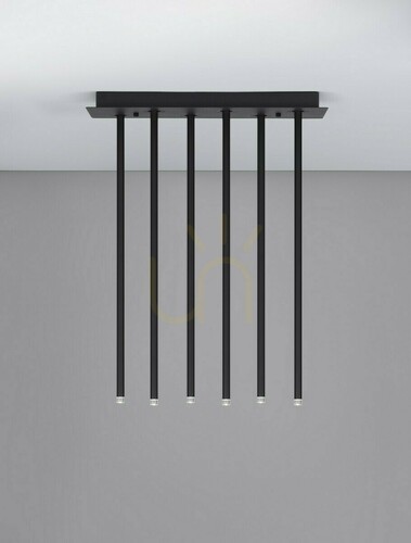 Prüfen Luces Exclusivas NOVENCIO LE45465 Pendelleuchte, 6 Stäbe, schwarz, LED 17 W 3000 K