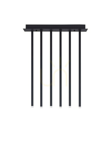 Prüfen Luces Exclusivas NOVENCIO LE45465 Pendelleuchte, 6 Stäbe, schwarz, LED 17 W 3000 K