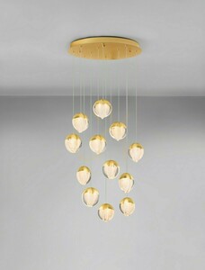 Luces Exclusivas Alcudia LE45759 Kaskaden-Pendelleuchte, LED 60 W 3780 lm 3000 K, Gold, Ø55 cm, Abhängung bis 200 cm small 2