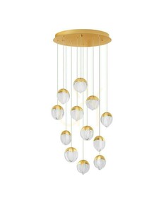 Luces Exclusivas Alcudia LE45759 Kaskaden-Pendelleuchte, LED 60 W 3780 lm 3000 K, Gold, Ø55 cm, Abhängung bis 200 cm small 0