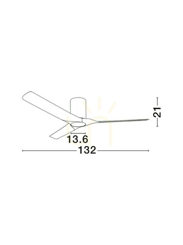 Prüfen Deckenventilator mit LED-Licht Luces Exclusivas ALGEMES LE45790, ø132 cm, 3 Flügel, Holz und Weiß