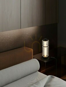 ALQUERI LED-Tischleuchte schwarz mit geriffeltem Schirm, 39 cm, Luces Exclusivas LE45809 small 1