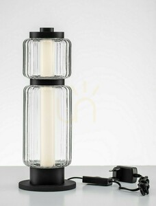 ALQUERI LED-Tischleuchte schwarz mit geriffeltem Schirm, 39 cm, Luces Exclusivas LE45809 small 3
