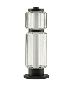 ALQUERI LED-Tischleuchte schwarz mit geriffeltem Schirm, 39 cm, Luces Exclusivas LE45809 small 0