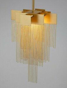 Luces Exclusivas ARDALES LE45835 Pendelleuchte, Kaskade goldener Ketten, LED 8 W 3000 K, Triac-dimmbar, 31 × 21 cm small 3