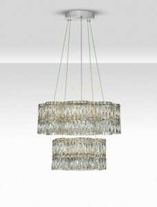 Pendelleuchte ARIZA zweistufig, Kristall und Stahl, LED 56 W 3500K 4119 lm, 60 cm, TRIAC-dimmbar, Luces Exclusivas LE45852 small 2