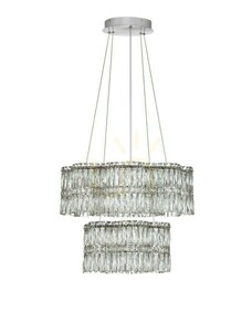 Pendelleuchte ARIZA zweistufig, Kristall und Stahl, LED 56 W 3500K 4119 lm, 60 cm, TRIAC-dimmbar, Luces Exclusivas LE45852 small 0