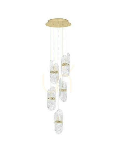 Prüfen Pendelleuchte Luces Exclusivas BOSSOST LE45955 goldfarben LED 34 W 30 cm