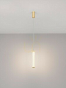 Luces Exclusivas CONIL LE45980 Pendelleuchte, Acrylzylinder, LED 6 W, 398 lm, 2700 K, gold, Höhe 200 cm small 2
