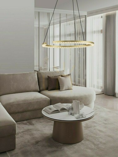 Prüfen LED-Pendelleuchte Luces Exclusivas MAHON LE46100, goldfarben, 65 cm, 3000 K