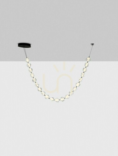 Prüfen Luces Exclusivas CHEPEN LE44424 Pendelleuchte, 280 cm Girlande, LED 91 W 3000 K, 6659 lm, Acryl und schwarzes Metall