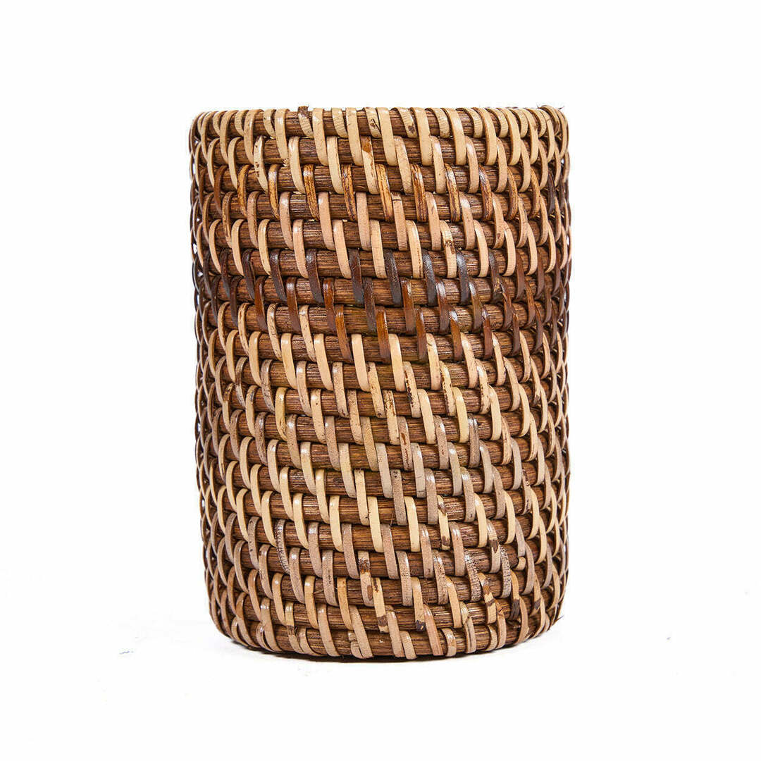 Bazar Bizar Colonial fogkefetartó, font rattan, természetes barna, 9x9x12 cm