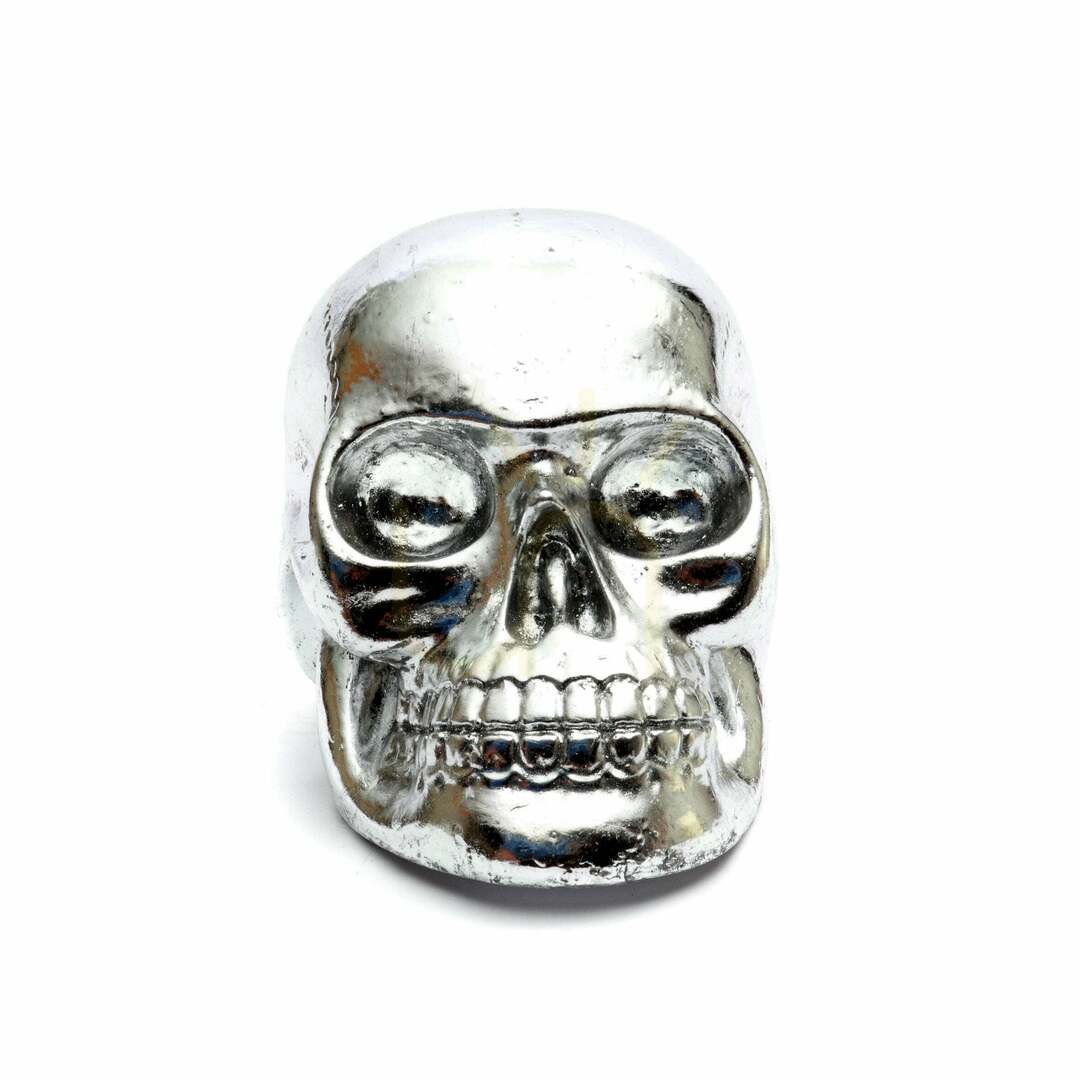 Figurină craniu din rășină argintie Silver S, Statues