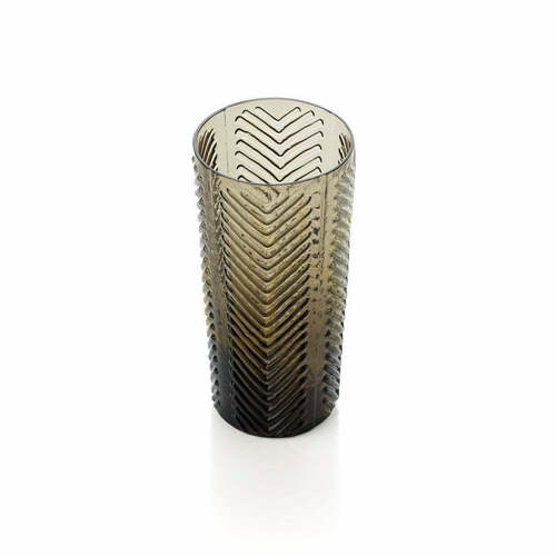 Prüfen Highball-Glas Bazar Bizar Herringbone Smoke 310 ml, rauchfarben